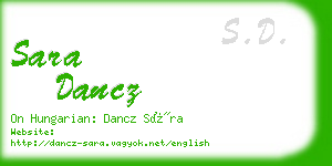 sara dancz business card